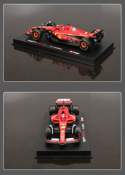 Bburago 1:43 Ferrari SF24 F1 Modelo de Carro 2024 Temporada 16# Leclerc 55# Sainz Veículo de Luxo em Liga de Metal Fundido Fórmula de Corrida Brinquedo Presente