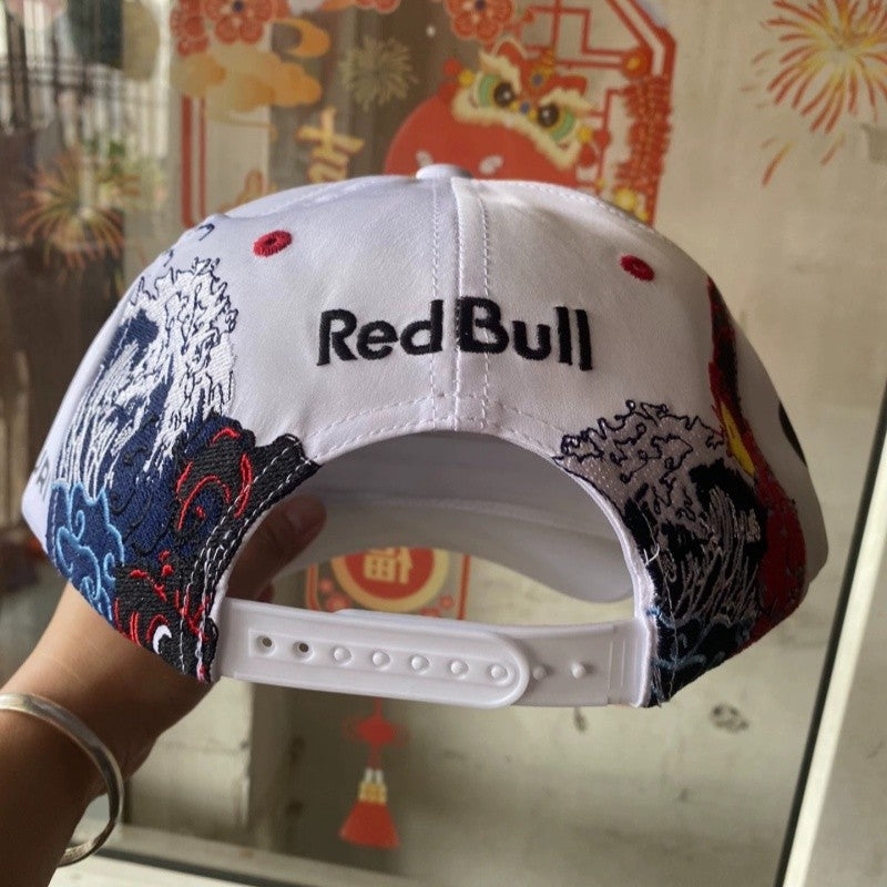 2025 New Red Bull Mesh Hat Embroidered Red Bull Baseball Hat Men's and Women's Outdoor Multi functional Hat Red Bull Racing Hat