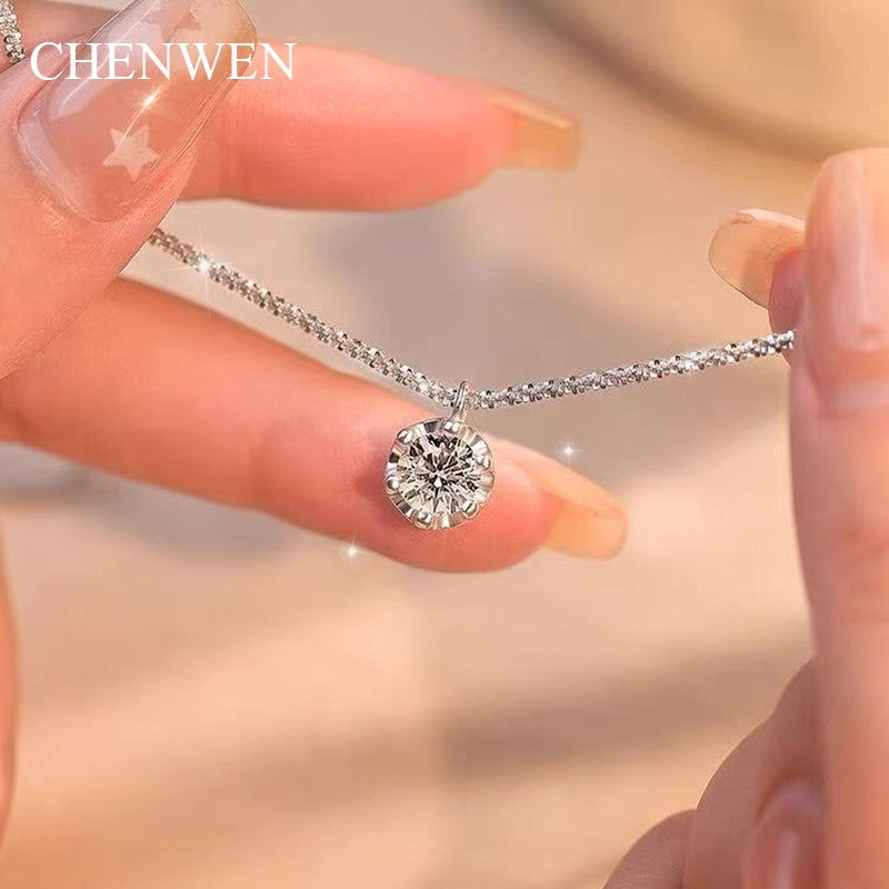 Colar Clássico Coroa TEN CARATS s925 Prata Esterlina Moissanite VVS1 para Mulheres Joia Certificada GRA Presente com frete grátis