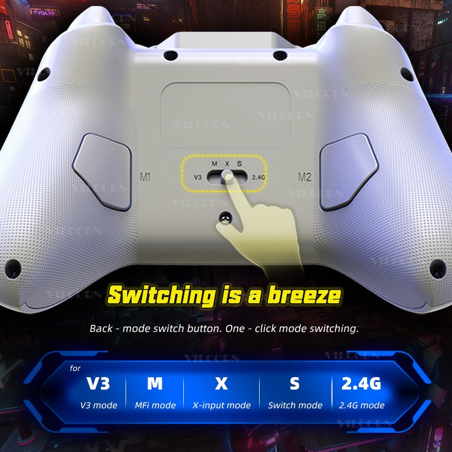 PC Wireless Game Controller Hall Joystick Trigger Mobile Gamepad for Switch/IOS/Android Support Six axis Gyro Turbo Macro M1 M2