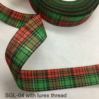 Gingham Ribbon Scottish Fabrics 10Y 2.5cm For Handmade DIY Craft Gift Floral Packing  Wedding Christmas Wreath Deco