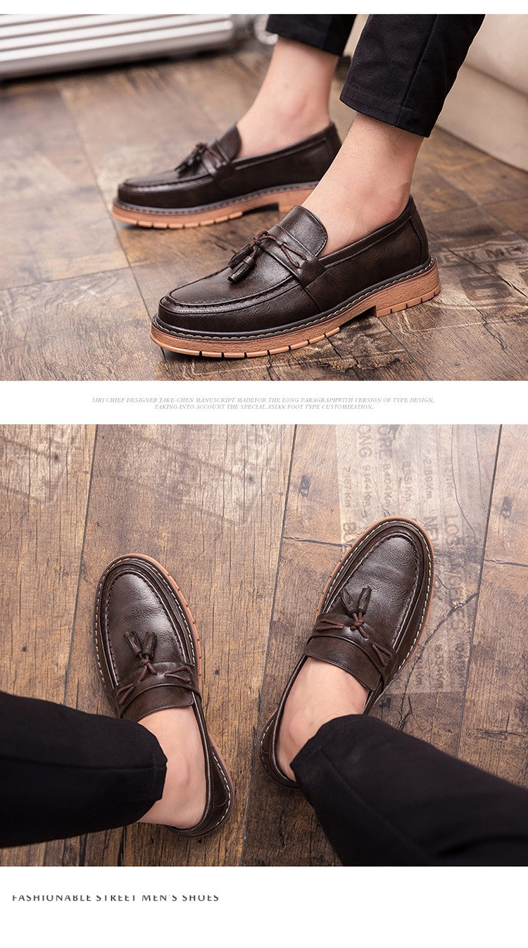 Classic Men's Dress Shoes High Quality Casual Business Leather Shoes For Men Loafers Formal Office Leather Tassel Social Shoes