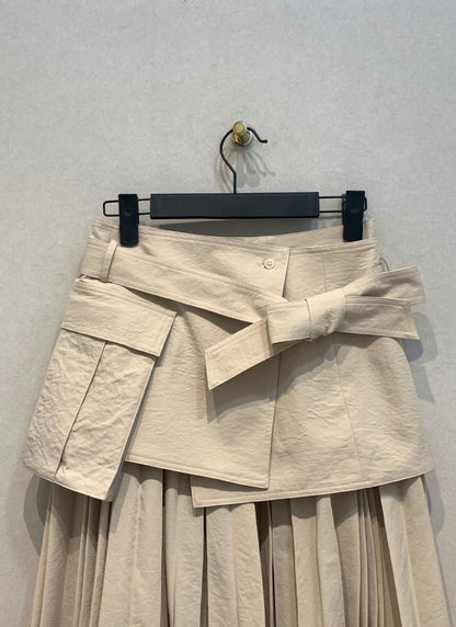 Spring Summer Vintage Japanese Casual Skirts Women Three-dimensional Two-piece Skirt High Waist All-match Pleated Faldas Mujer