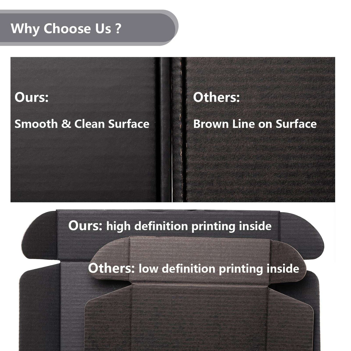 50pcs Christmas Black Shipping Boxes Bulk 6x4x2 Inch Small Corrugated Cardboard Mailer Boxes for Small Business Gifts Jewelry