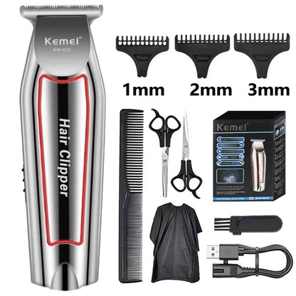 Kemei Hair Clipper for Men Cordless Beard Trimmer Hair Trimmers Set Shaver Hair Cutting Machine Clippers for Barber KM-032