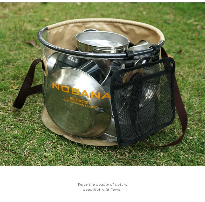 Camping Portable Folding Water Bucket 20L/30L Large Capacity Telescopic Container for Camping, Hiking, Fishing