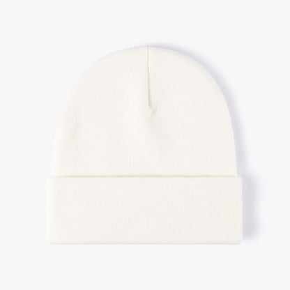 Customized Printed Logo Winter Knitted Keep Warm Cold Cap Unisex Solid Color Hip Hop Crochet Skull Beanie Hats