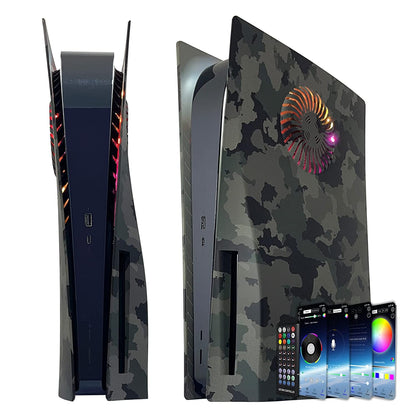 Replacement Faceplate Cooling Vents with RGB Light Strip LED Light Ring For PS5 Cover For PlayStation5 Disc Edition
