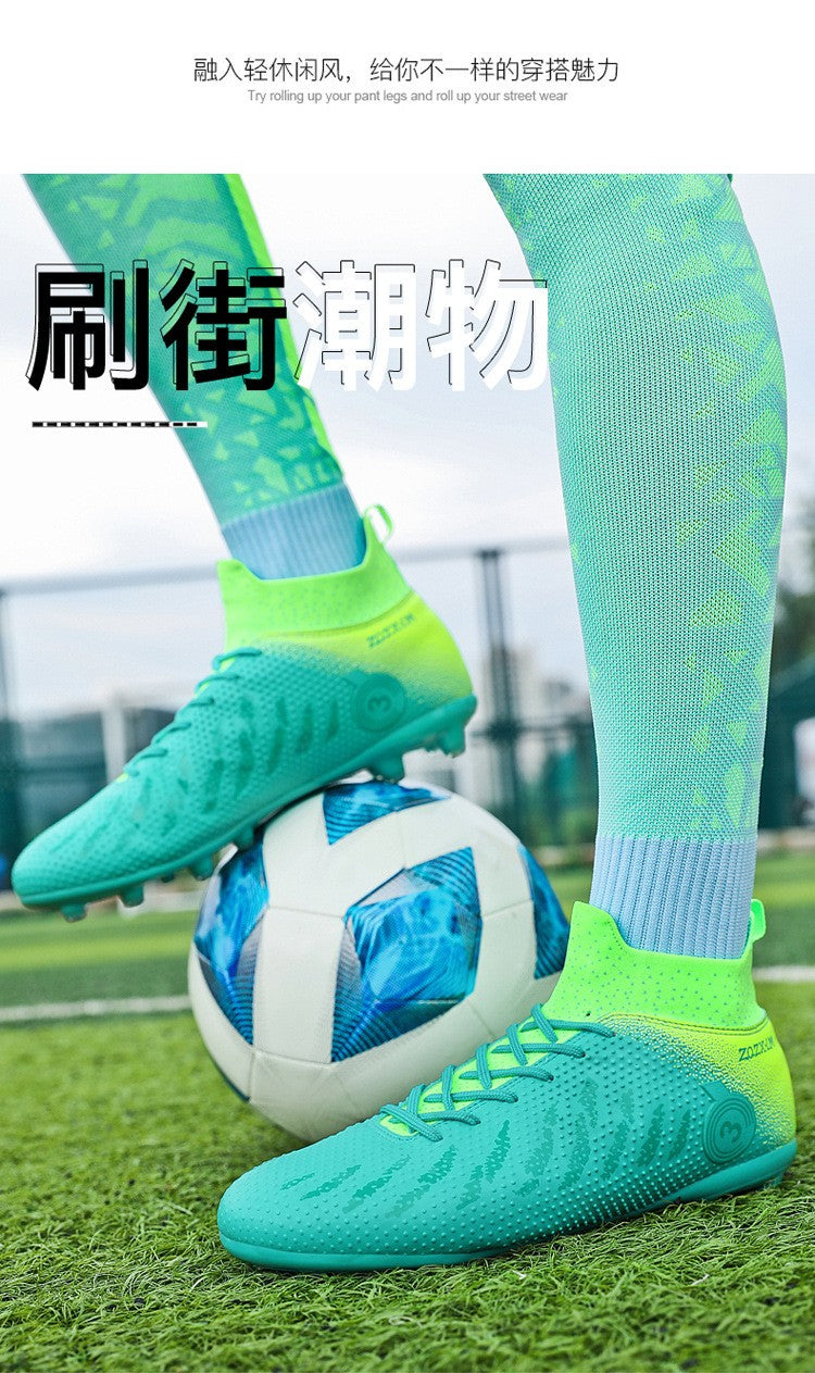 New High Top Football Shoes Cleats Soccer Shoes Boys And Girls Broken TF Nails For Adult Competitions Long Nails Training Boots