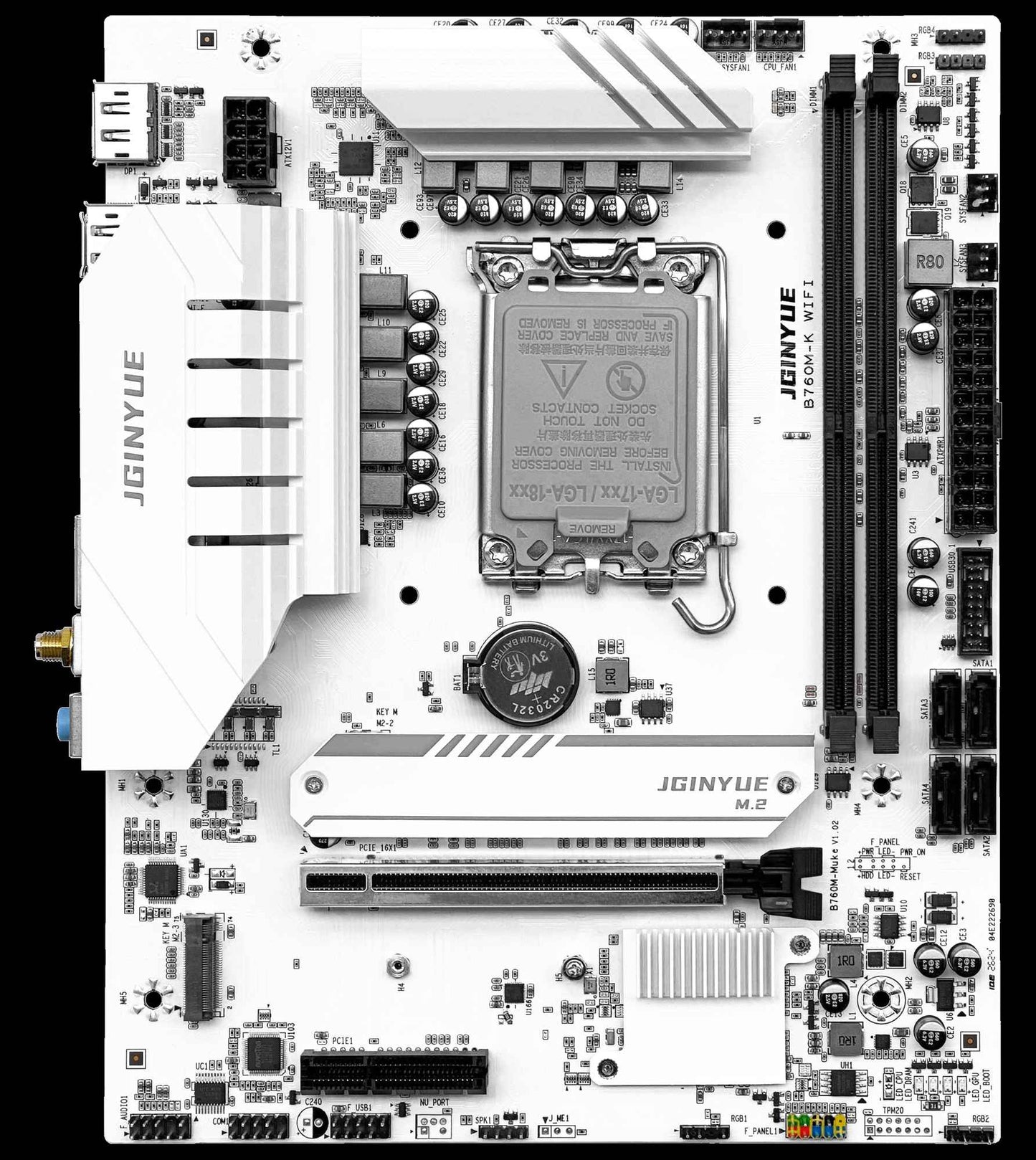 JGINYUE B760M-K WIFI motherboard M-ATX LGA1700 DDR4 supports 12/13/14th cpus For 12400F/12600KF/14600KF GAMING Video officelogy