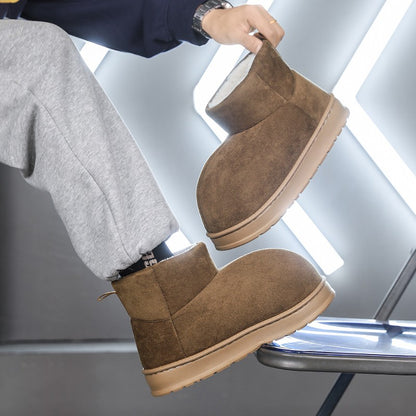 New Men's Fashionable Ankle Boots Autumn Winter Male Short Outdoor Footwear Versatile Walking Boots Men Winter Plush Snow Boots