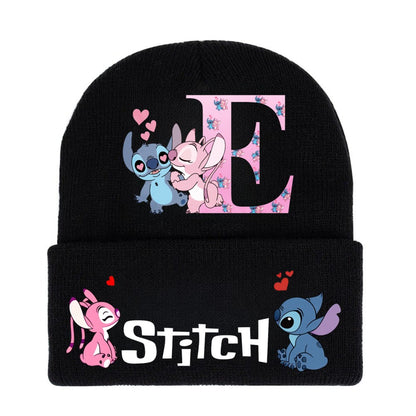 Disney Anime Stitch Chapéu Infantil de Malha com Estampa de Anime para Meninas Touca Gorro Gorro Quente de Malha para Ruas e Áreas Externas Kawaii Presente para Festa de Jogo