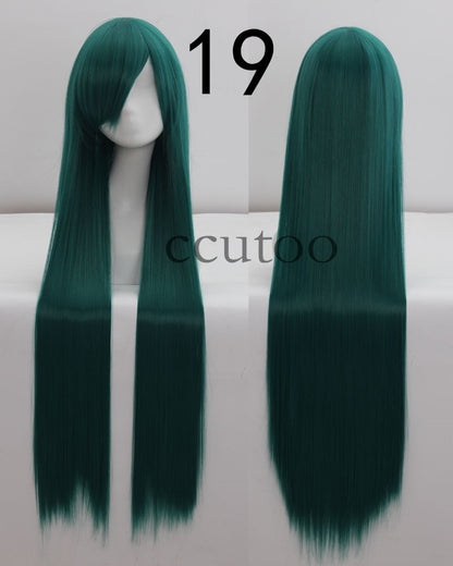 ccutoo 100cm Peruca de Cosplay Reta Sintética de Cabelo Longo de Alta Temperatura 82 Cores Disponíveis