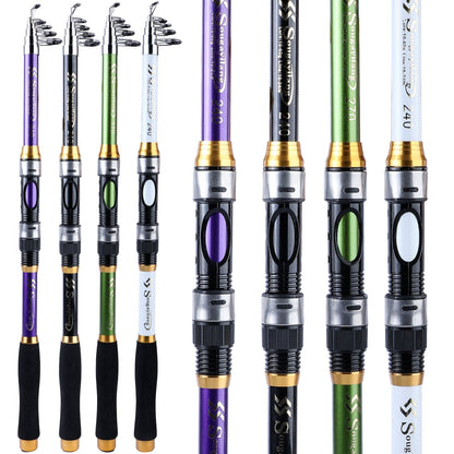Sougayilang 4 Cores Telescópica Vara de Pesca 1.8m-3.3m Fibra de Vidro Cabo EVA Carpa Spinning Vara de Pesca Peso de Pesca 4.5kg