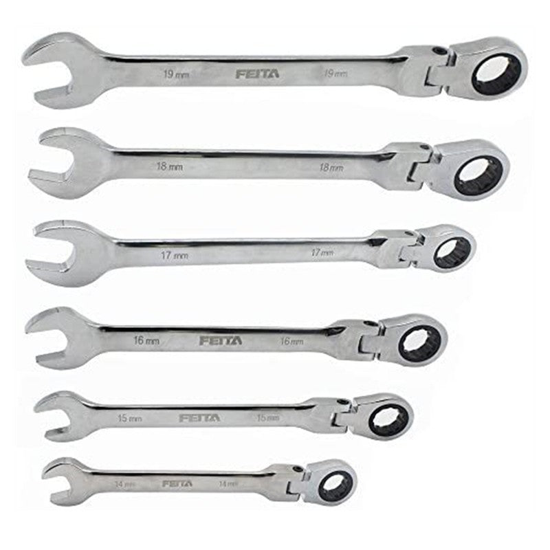 Chave Catraca Articulada Flexível FEITA 8-19mm Chave de Boca de Anel com Catraca Flexível Kit de Chaves Combinadas Métricas Articuladas Ferramentas Automotivas