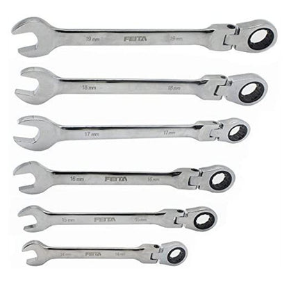 Chave Catraca Articulada Flexível FEITA 8-19mm Chave de Boca de Anel com Catraca Flexível Kit de Chaves Combinadas Métricas Articuladas Ferramentas Automotivas