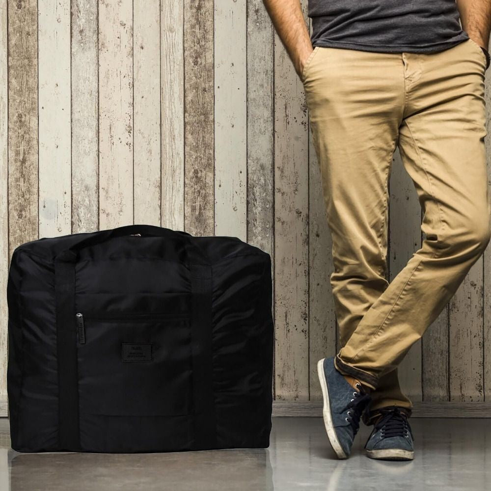 Portable Nylon Travel Luggage Bag Lightweight Large Capacity Fitness Handbag Folding Hand Grip Clothes Storage Bag