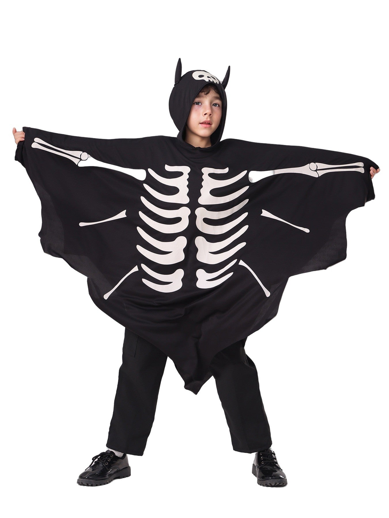Boys Luminous Ghost Bat Cosplay Cape Horror Themed Party Outfit For Kids Halloween Costumes