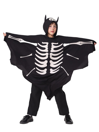 Boys Luminous Ghost Bat Cosplay Cape Horror Themed Party Outfit For Kids Halloween Costumes