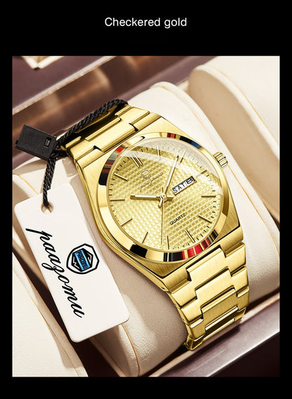 PAAZOMU Relógio Masculino de Luxo Original Moda Luminoso À Prova D'água Cronógrafo Data Relógio Masculino Couro Quartzo Relógios Masculinos Reloj