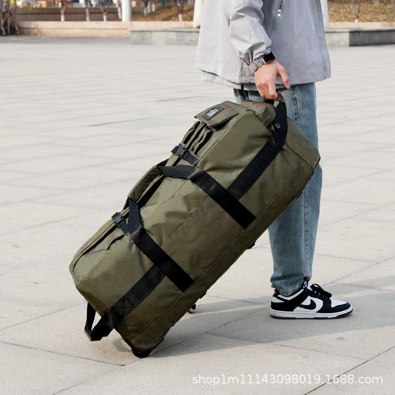 KLQDZMS Oxford Cloth Suitcase Bag Large Capacity Trolley Bag Men's Outdoor Travel Organizer Bag Women's Shoulders Backpacks