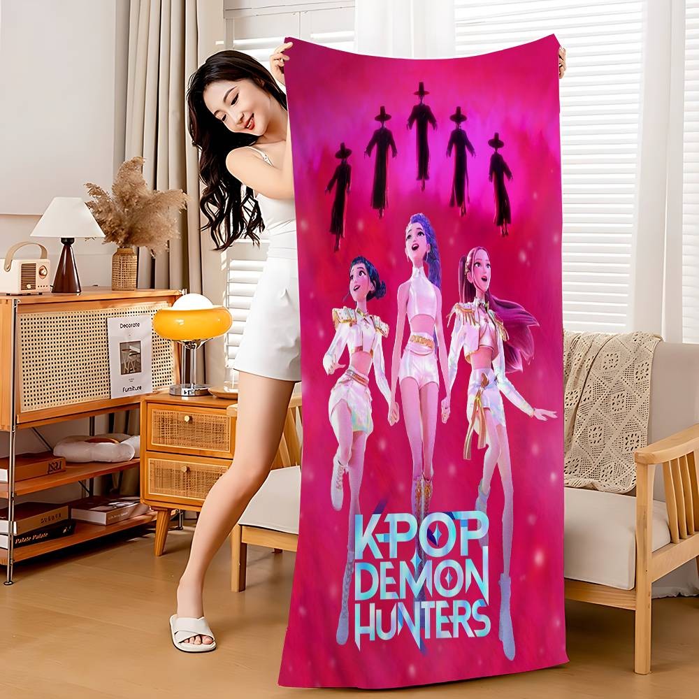 Kpop D-demon Hunters Microfiber Beach Towel Absorbent Quick Dry Soft Yoga Swimming Resort Mountain Climbing Towel