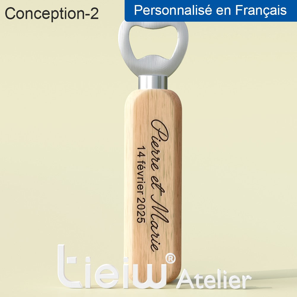 12PCS Custom Wedding Gift Bottle Opener Wedding Favors for Guests Personalized Wooden Opener as Gift for Wedding Decoration