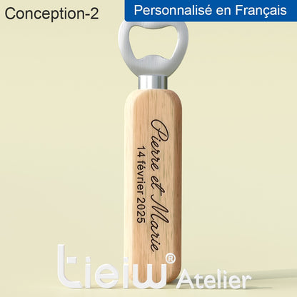 12PCS Custom Wedding Gift Bottle Opener Wedding Favors for Guests Personalized Wooden Opener as Gift for Wedding Decoration