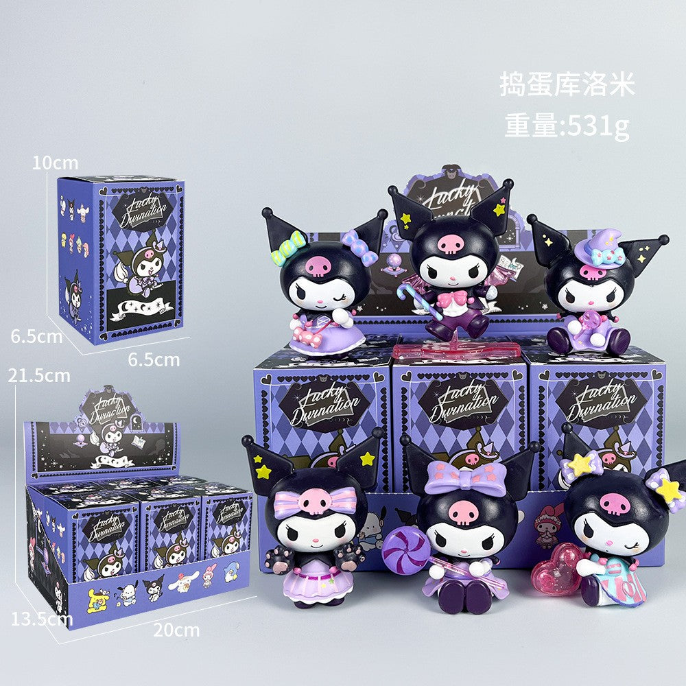 Sanrio Nova Série Flor de Rima Blind Box Kawaii Kuromi Pochacco Cinnamoroll Melody Caixa Surpresa Boneca Sacola Surpresa Decoração Brinquedo Presente