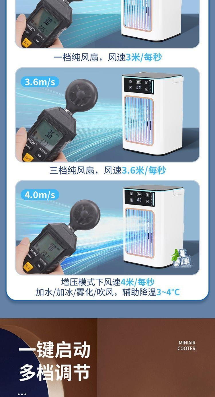 Ventilador de Ar Condicionado Inteligente Portátil Mini Ventilador Super Refrescante com 3 Velocidades Grande Tanque de Água Cooler de Ar Condicionador portátil