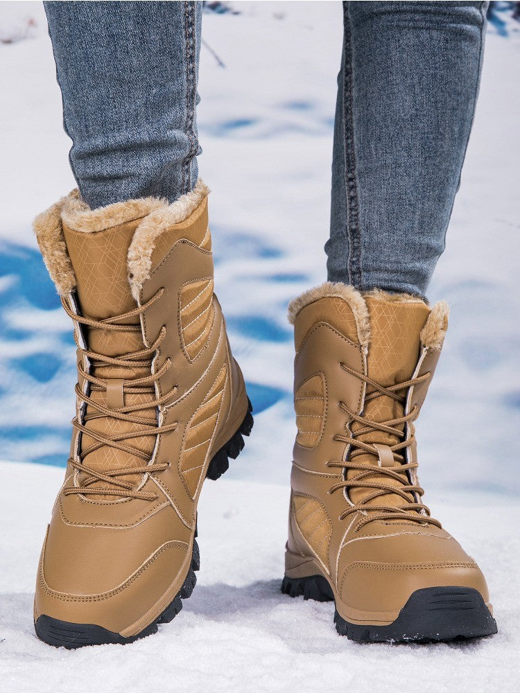 Winter Women's Snow Boots High Top Hiking Boots for Women Winter Outdoor Walking Sneakers Waterproof Plush Warm Platform Boots