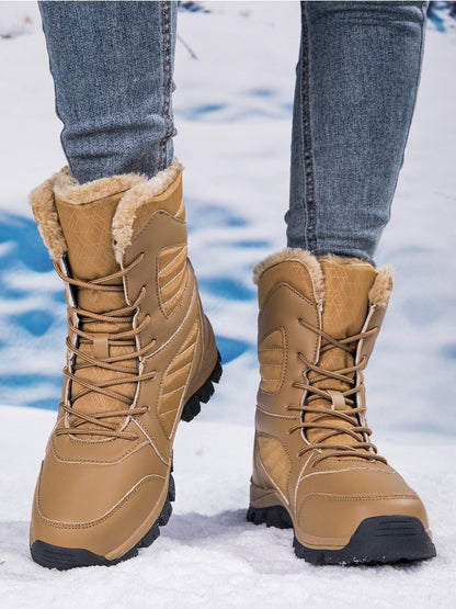 Winter Women's Snow Boots High Top Hiking Boots for Women Winter Outdoor Walking Sneakers Waterproof Plush Warm Platform Boots