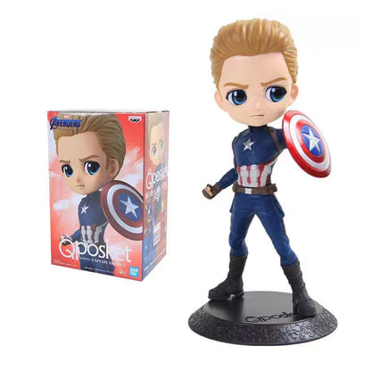BANDAI original Banpresto Qposket Marvel Vingadores Homem de Ferro Capitão América Loki Thor Figuras modelo Coleção