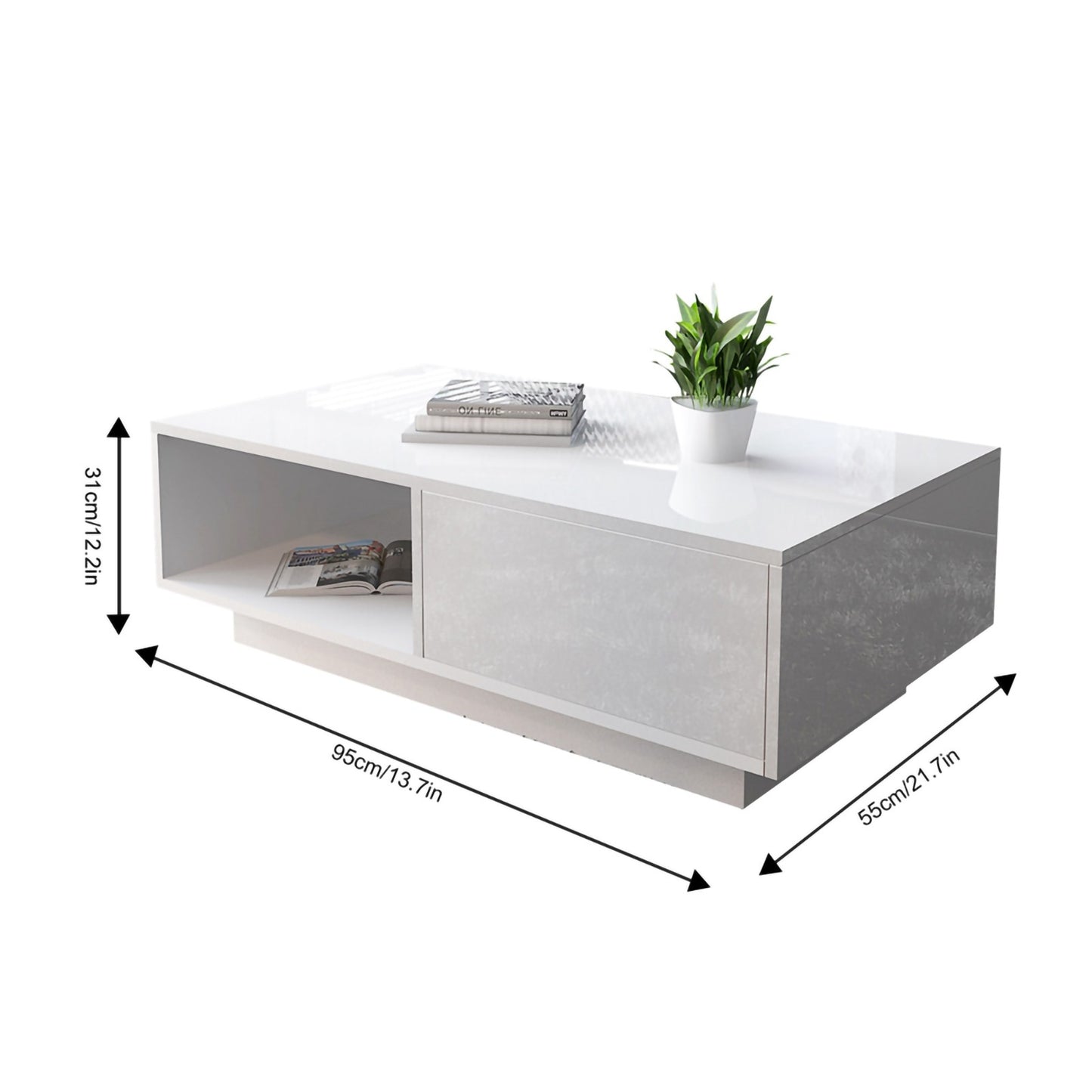 Coffee Table Living Room Table Storage Table Tea Table Modern High Gloss Rectangular Coffee Table Tea Table Storage Living Room