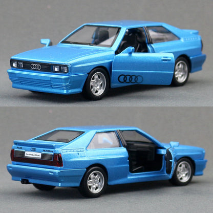 RMZ CiTY 1:36 Audi Quattro Carro Esportivo Clássico de Brinquedo Modelo de Metal Fundido Veículo de Corrida em Miniatura Coleção de Puxar para Trás Presente Para Crianças