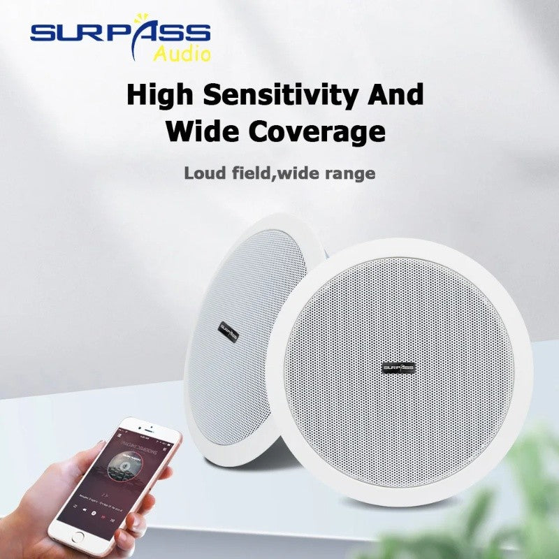 Caixa de som Bluetooth ativa para casa e comércio e alto-falante de teto com fio estéreo de música ambiente para Home Theater 10W