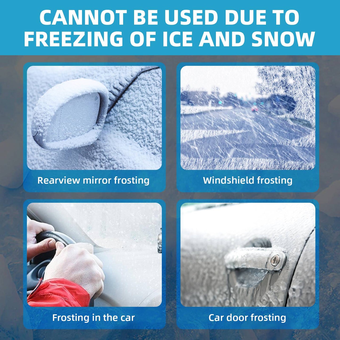 Removedor de Neve Automotivo, Dispositivo Anticongelante Automotivo, Desembaçador e Degelador de Para-brisa, Derretimento Rápido de Neve, Aquecedor Portátil