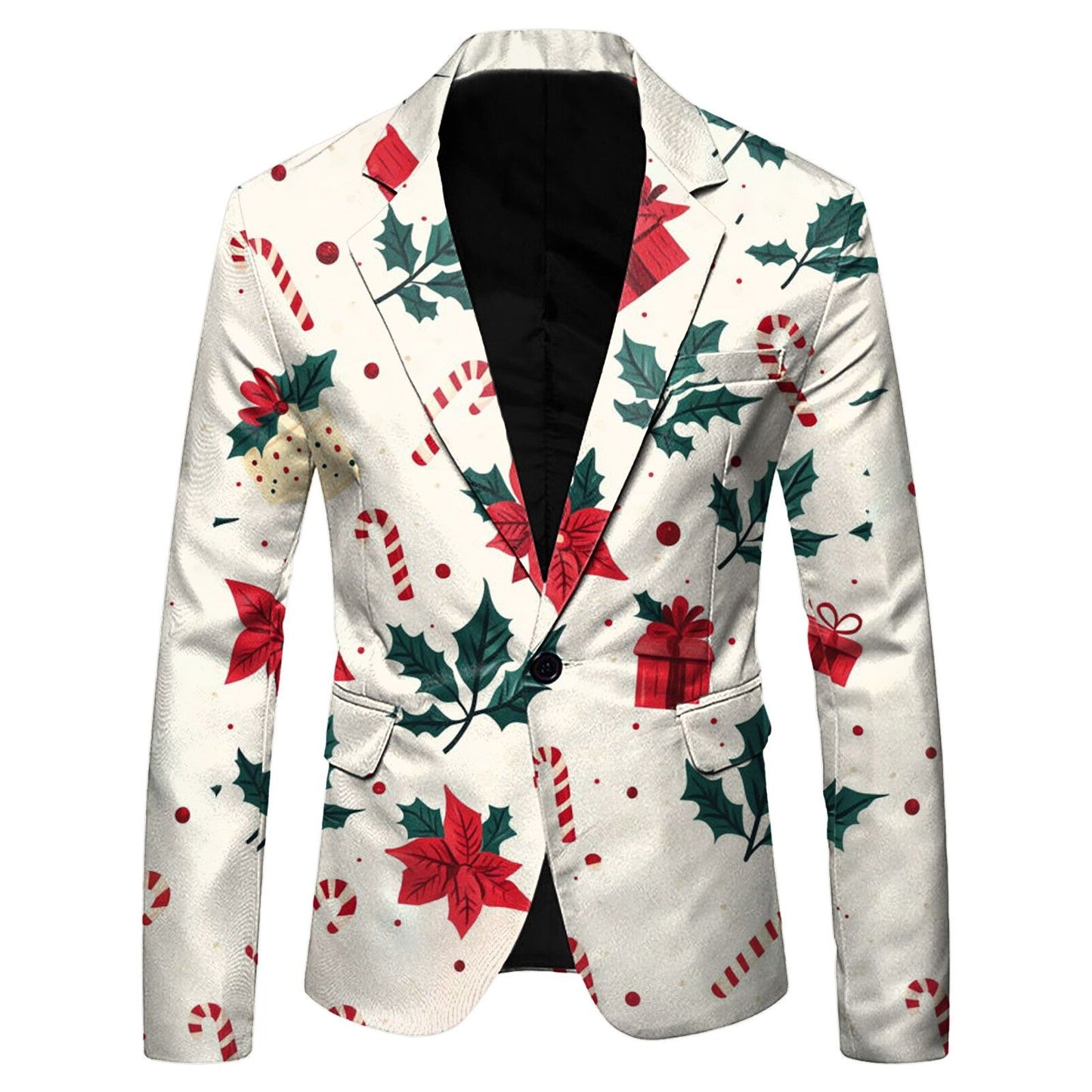 Christmas Mens Suit Jackets Fashion Fitness Casual Button New Year Party Dress Suits For Men Vintage Xmas Costume Casual Coats