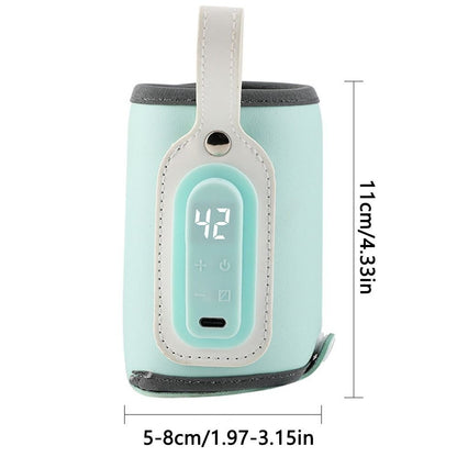 LED Display Portable Baby Bottle Warmer Smart Temperature Control 24H Constant Temperature Milk Bottle Insulation Sleeve