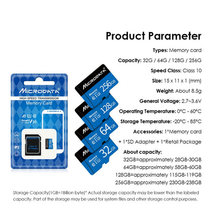 Cartões de memória 4GB 8GB 16GB Micro TF SD de alta velocidade 32GB 64GB classe 10 cartão de memória 128gb 256gb cartão TF para smartphone
