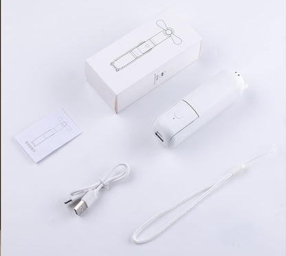Portable Fan 2000mAh USB Rechargeable 3 Speed Mini Handheld Foldable Fan Hand Held Small Pocket Travel Fan with Handy Power Bank