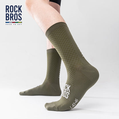 Meias de Ciclismo ROCKBROS Meias Esportivas Suaves Meias de Bicicleta com Absorção de Choque Tecido Respirável Meias Externas de Alta Elasticidade Um par