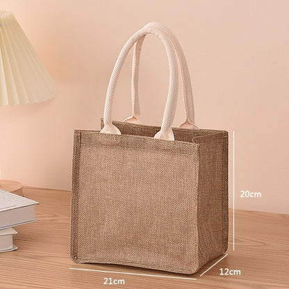Linen Bag Hand-painted Cotton Sacks Jute Portable Imitation Sacks Linen Bags Shopping Bags Laminated Bags