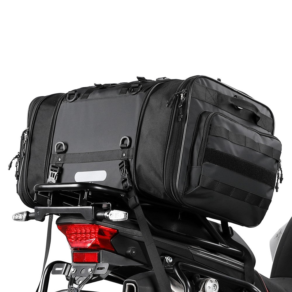 Motorcycle Tail Bag Waterproof 20L-60L Expandable Back Seat Saddle Bag Luggage Pannier Motorcycle Accessories Rider Backpack