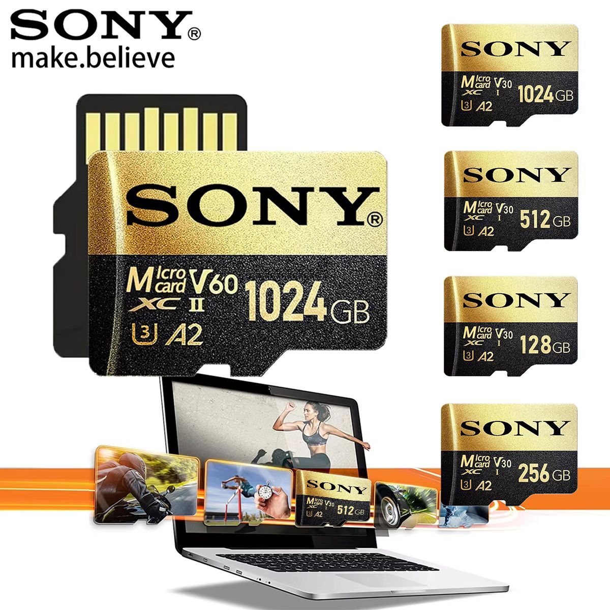 SONY Memory Card Original 1TB Class 10 V60 TF Card Mini SD Card 512GB 256GB A2 U3 Micro High Speed TF Card Dropshipping