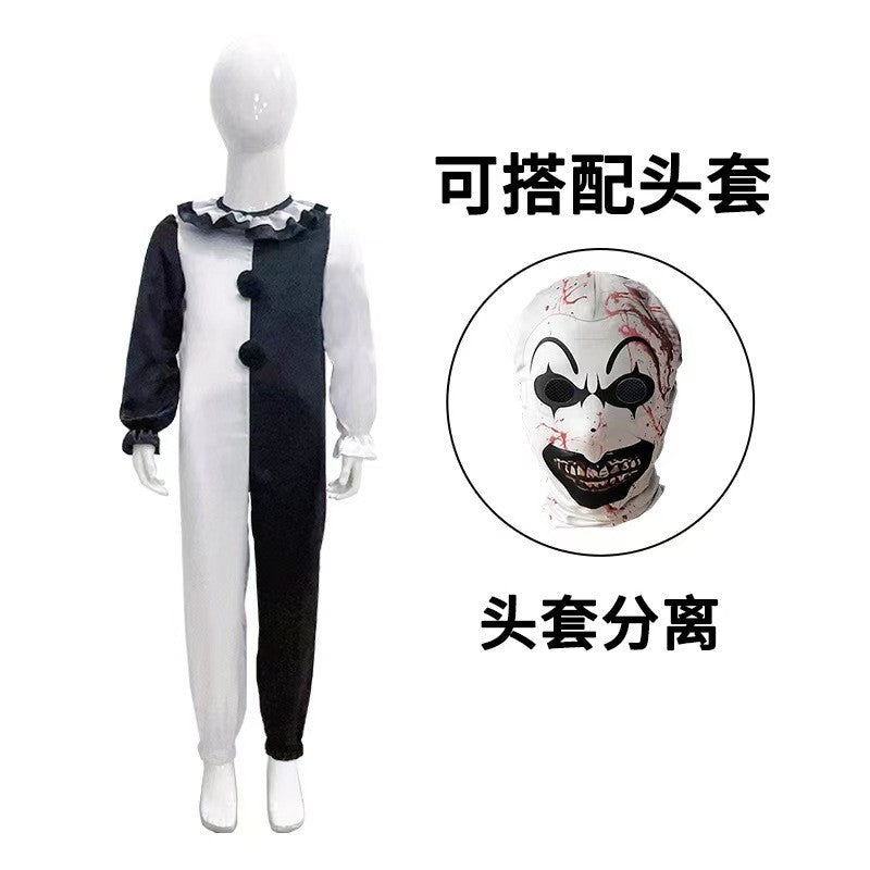 Terrifier Clown Cosplay Costume Horror Carnival Party Dress Hat Mask Killer Clowns Jumpsuit Halloween Cosplay Costumes for Kids