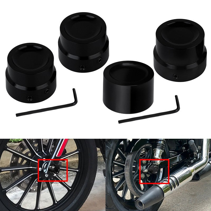 Motorcycle Front Rear Axle Nut Covers Caps Kit For Harley Sportster 883 1200 Touring Dyna Road King Softail Fat Bob Breakout