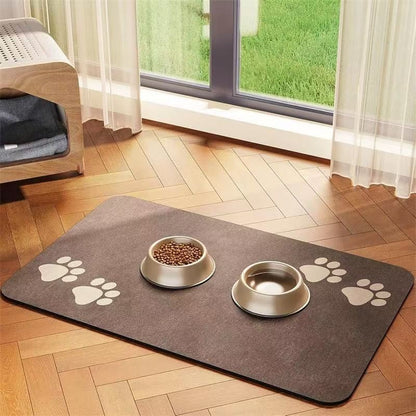 Tapete para Alimentação de Inverno - Jogo Americano Absorvente para Cães e Gatos com Parte Traseira Emborrachada Impermeável e Secagem Rápida
