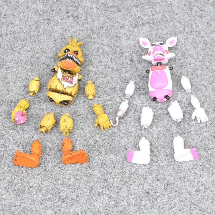 6pçs/conjunto Five Nights at Freddy's Bonecos de Montar de Alta Qualidade 10cm