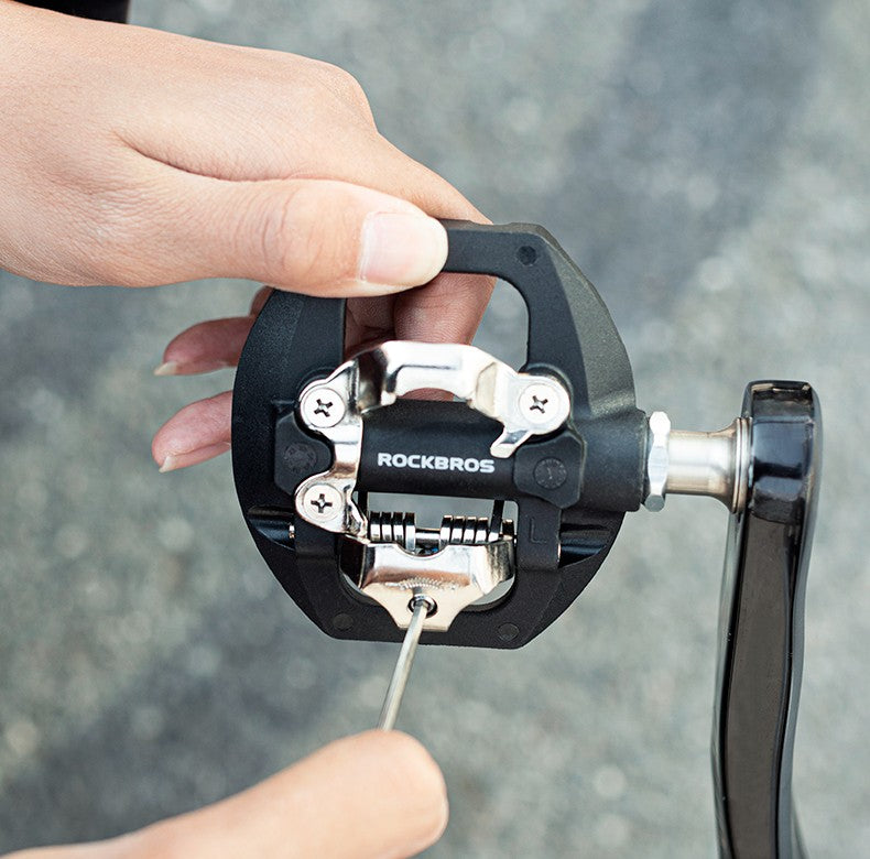 ROCKBROS Bicycle Lock Pedal 2 In 1 Anti-slip Lock Nylon Pedal MTB Bike Pedals Flat Cleat Platform Shimano SPD Bike Accessories